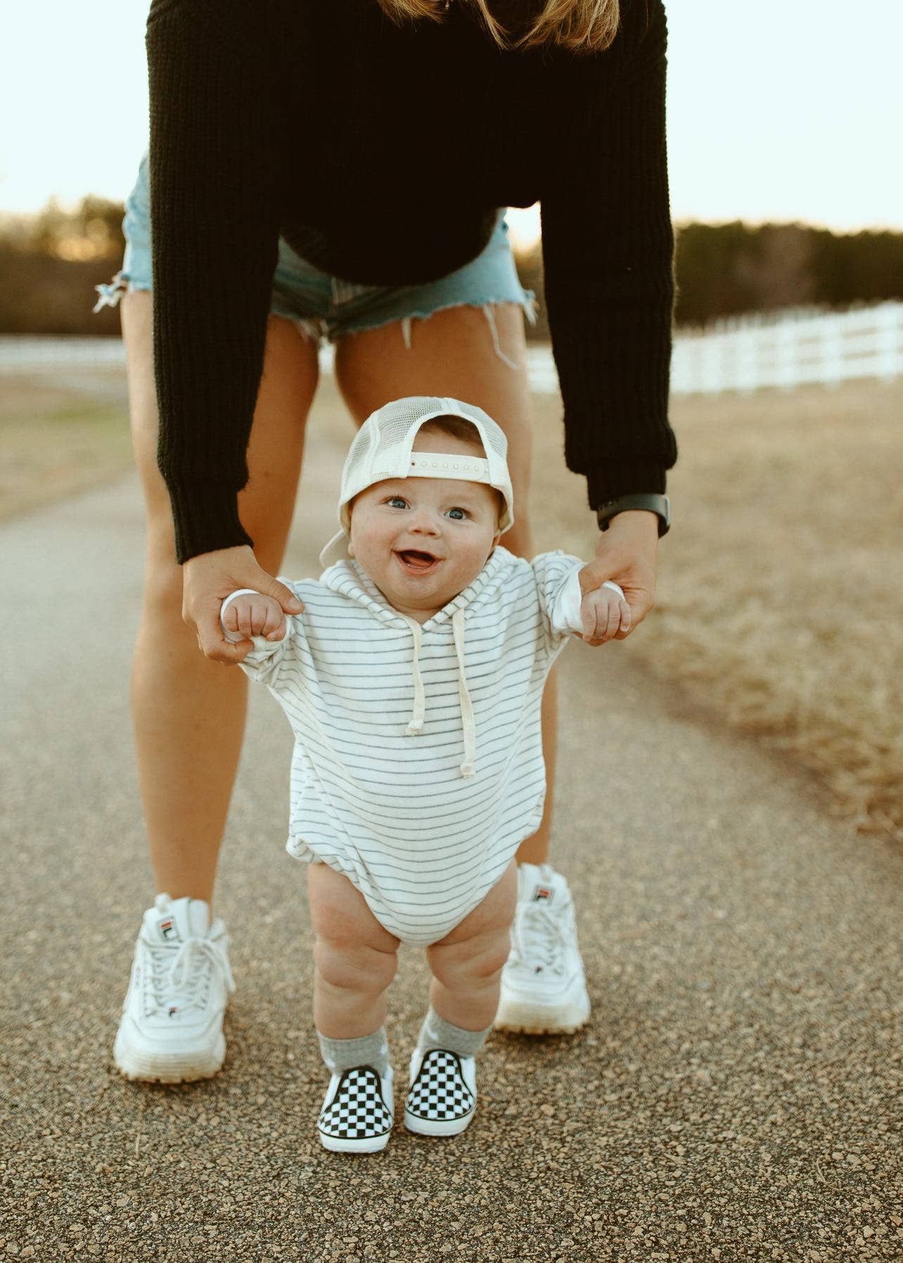 Striped Hooded Romper