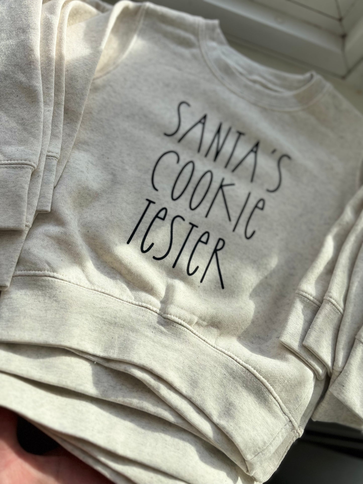 SANTA’S COOKIE TESTER Crewneck | Natural Heather