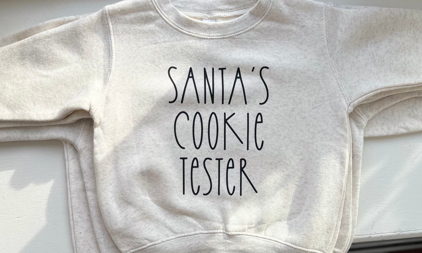 SANTA’S COOKIE TESTER Crewneck | Natural Heather