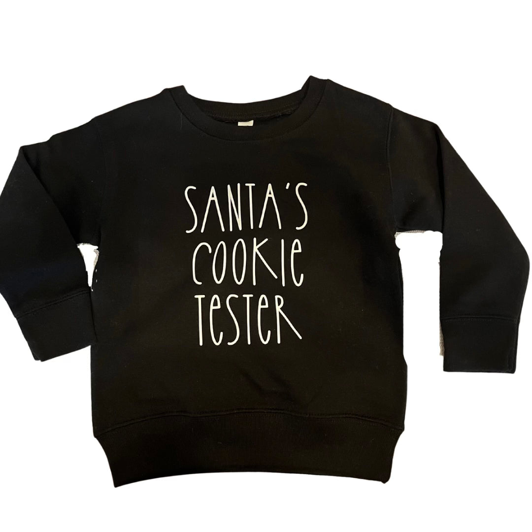 SANTA’S COOKIE TESTER Crewneck | Black