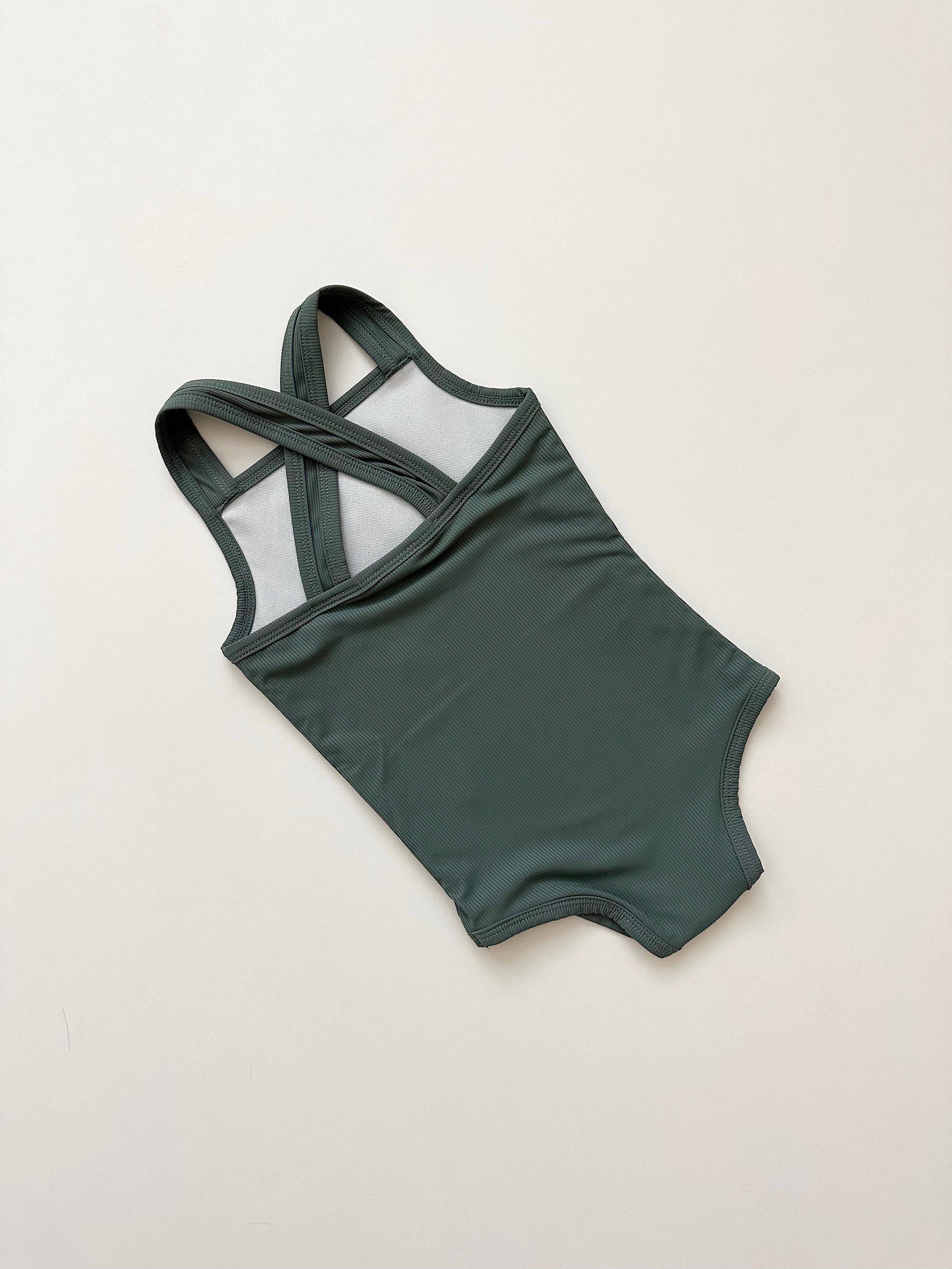 Cross-Back One-Piece Swimsuit | Deep Sea