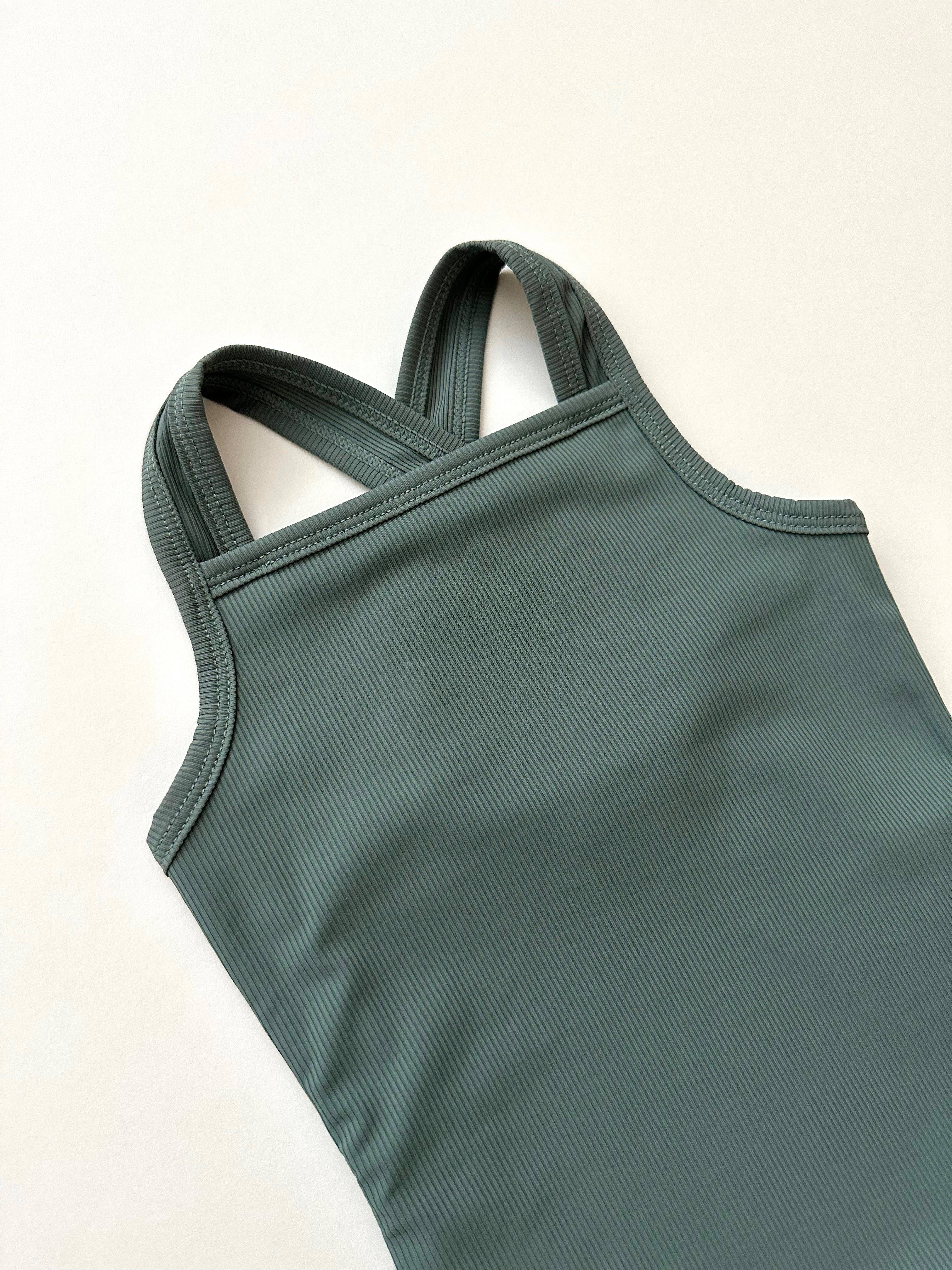 Cross-Back One-Piece Swimsuit | Deep Sea