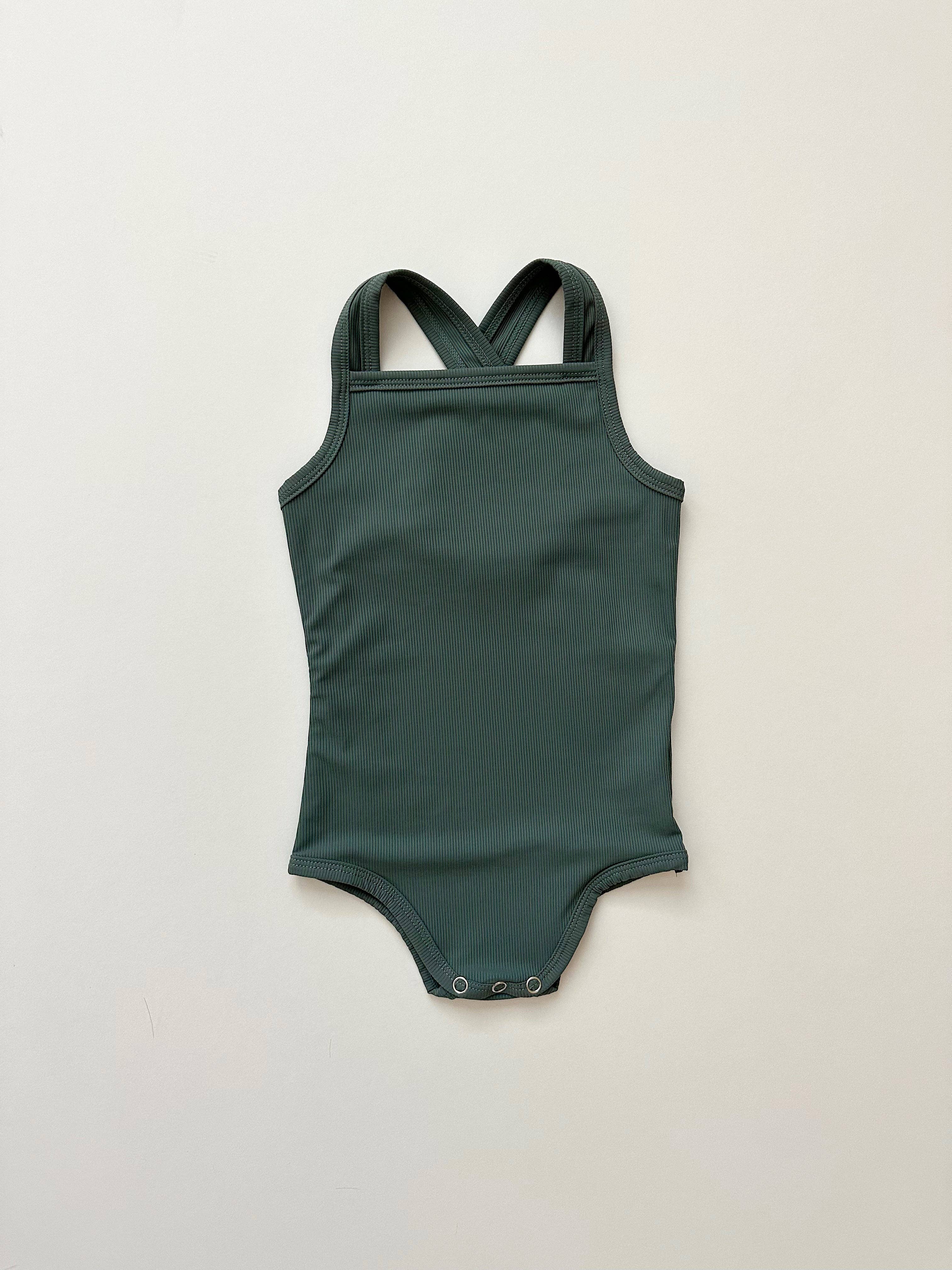 Cross-Back One-Piece Swimsuit | Deep Sea