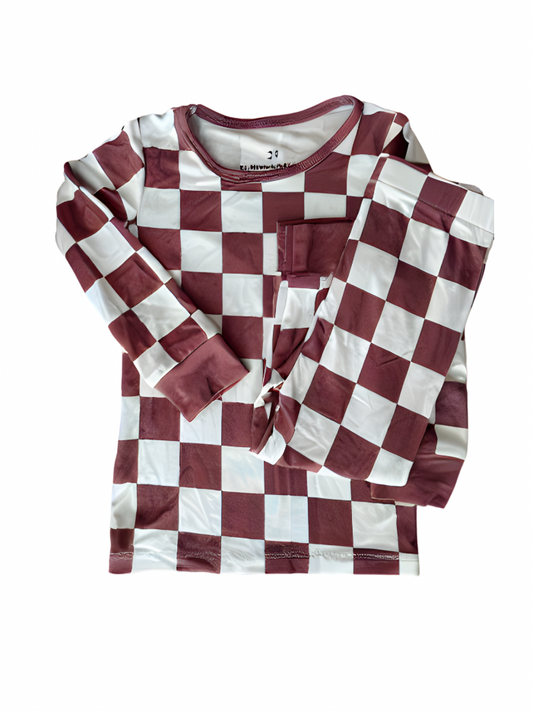 Checker Bamboo Two-Piece Set