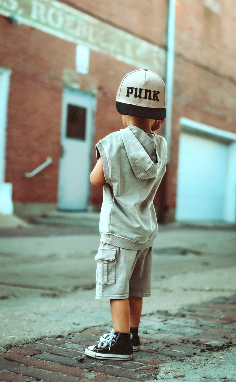 Distressed Sleeveless Hoodie