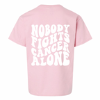 Glimmer of Hope Donation Tee - NOBODY FIGHTS CANCER ALONE W/ RIBBON