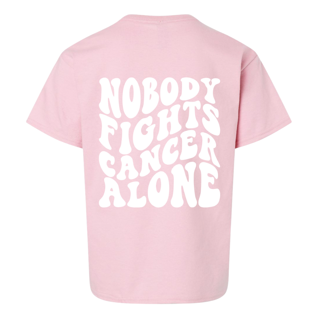 Glimmer of Hope Donation Tee - NOBODY FIGHTS CANCER ALONE W/ RIBBON