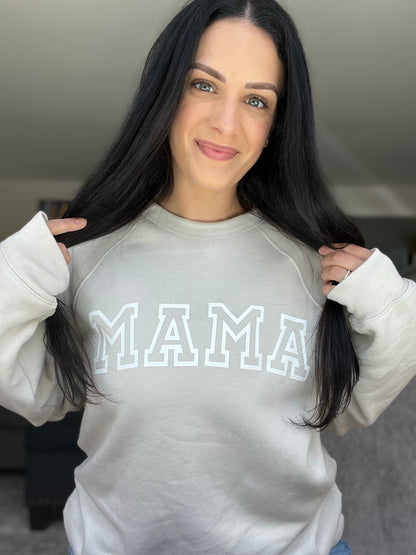 MAMA Oversized Crewneck Sweatshirt | Heather Dust