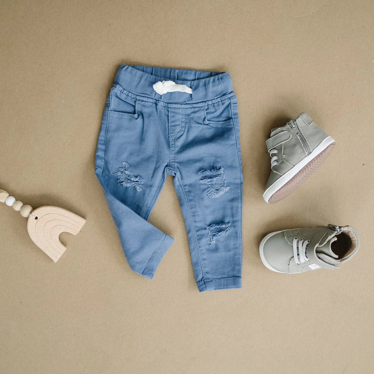 Ripped Stretch Pant | Blue