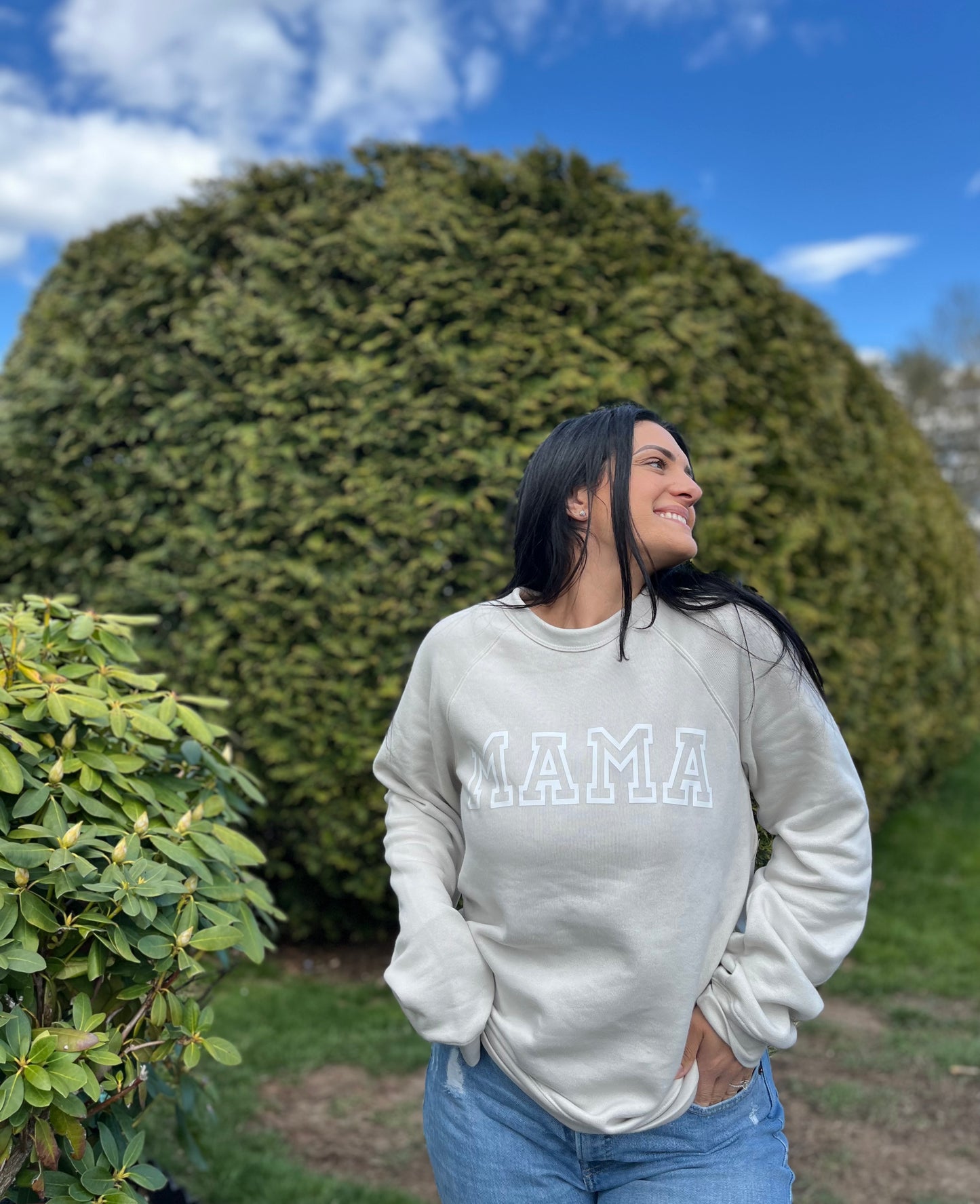 MAMA Oversized Crewneck Sweatshirt | Heather Dust