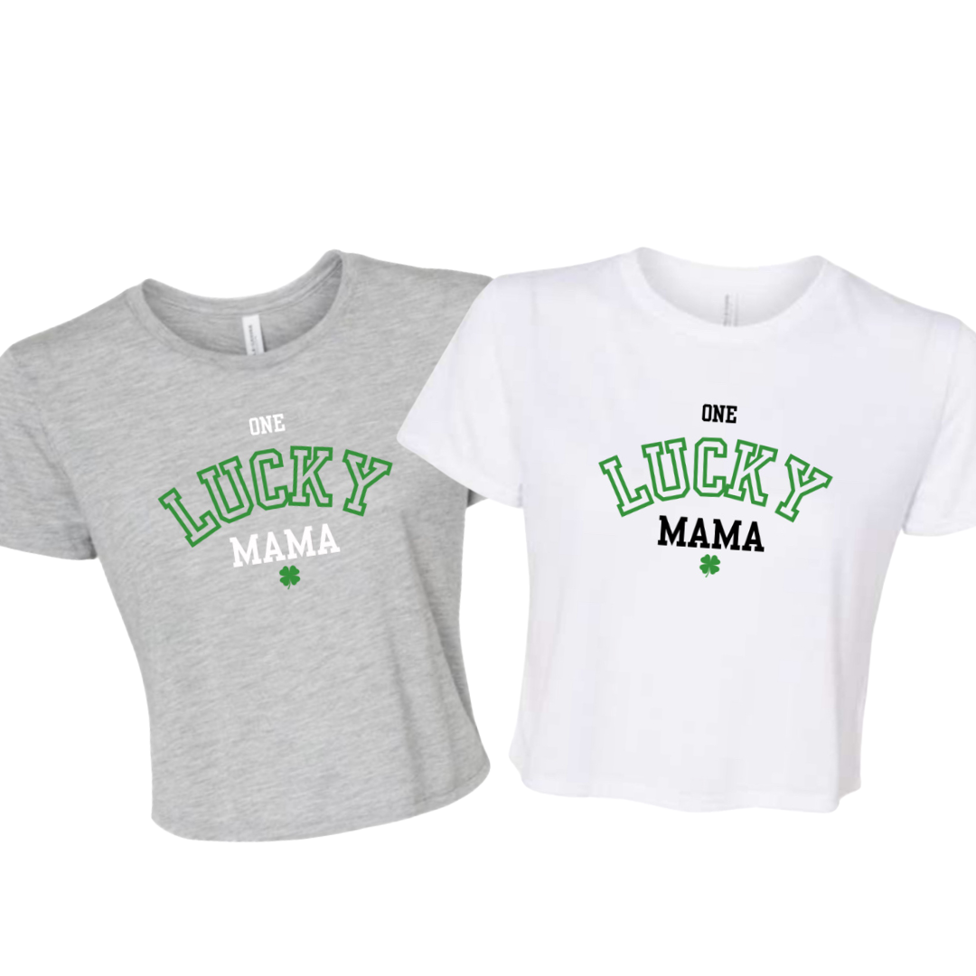 ONE LUCKY MAMA Crop Tee