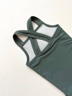 Cross-Back One-Piece Swimsuit | Deep Sea