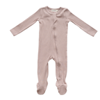 Organic Cotton Ribbed Footie | Mocha