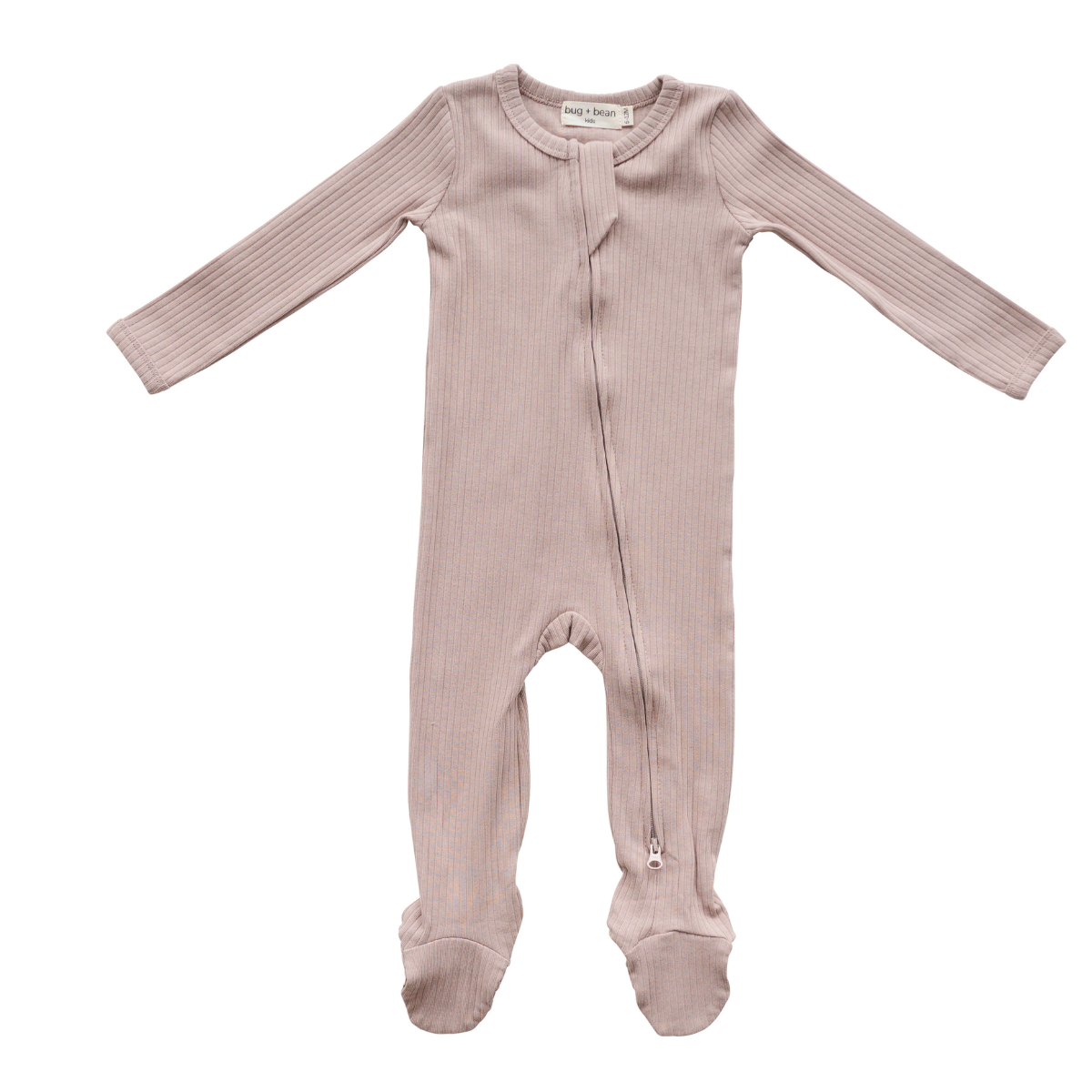 Organic Cotton Ribbed Footie | Mocha