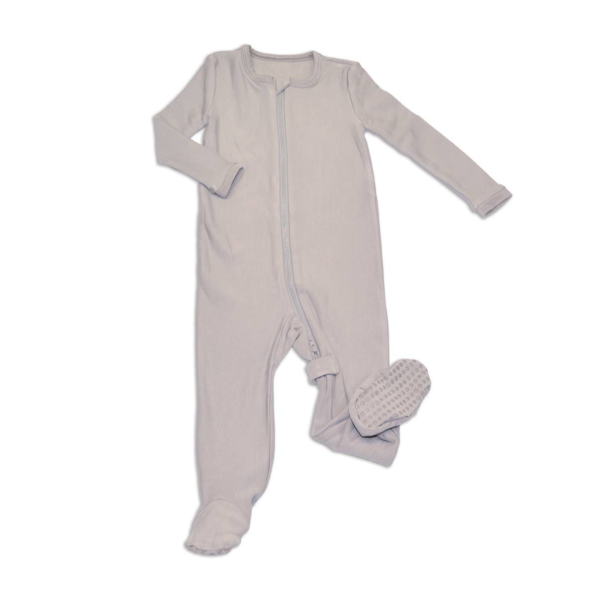 Bamboo Fleece Zip Footie Pajama | Stone