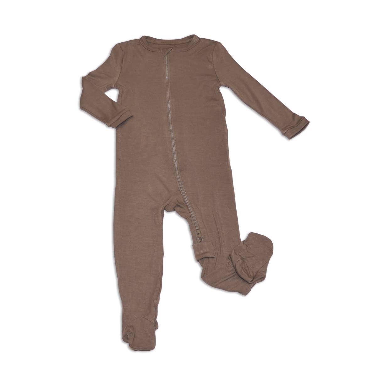 Bamboo Zipper Footie Pajama | Brown